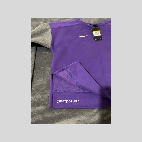 Women's Nike Purple/Charcoal Dolman Pullover Sweatshirt - Medium and Small - Picture 4 of 7